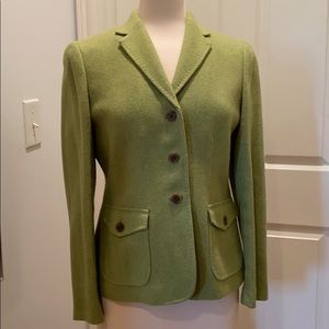 Lands End Green wool blend blazer 10P
